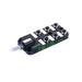 Passive Distribution Box, M12, 6-port, 2 signals with PNP LED, with PUR grey Cable, 1m