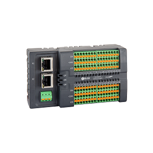 IP20 Compact I/O System, FB20 Series Wide-form I/O, Digital I/O module, Ethernet/IP, 2 × RJ45 + 4 × 8-Pos Pluggable I/O terminal blocks+ 8 × 8-Pos Pluggable auxiliary power supply terminal blocks, Digital input channels: up to 32 (PNP-type), Digital output channels: up to 16 (PNP-type), 24 V DC, IP20, DIN 35 mm rail mounting