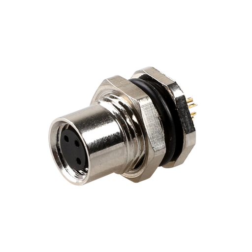 Flange-Mount Bulkhead Connector, without cable, M8 A-code 3-pin Straight Female, M11 Hole dimension, Front mount