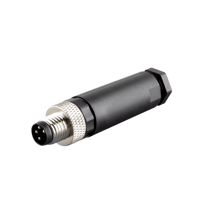 Field-attachable Sensor-Actuator Connector, M8, A-code 4-pole, Straight Male, Screw Terminals Clamping, Range 4...6 mm