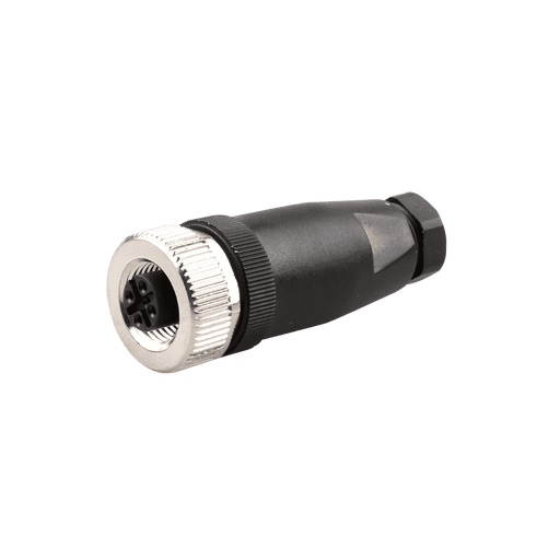 Field-attachable Sensor-Actuator Connector, M12, A-code 4-pole, Straight Female, Screw Terminals Clamping, Range 4...6 mm