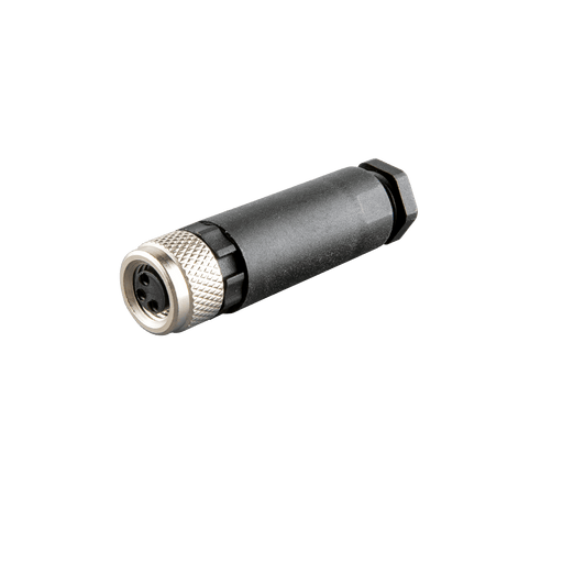 Field-attachable Sensor-Actuator Connector, M8, A-code 3-pole, Straight Female, Screw Terminals Clamping, Range 4...6 mm
