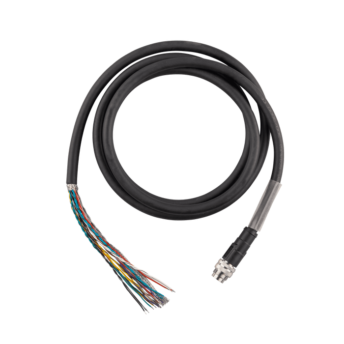I/O cable (External or encoder trigger) Male straight, M16, 19-pole  PVC black 10x2xAWG24, 20 m