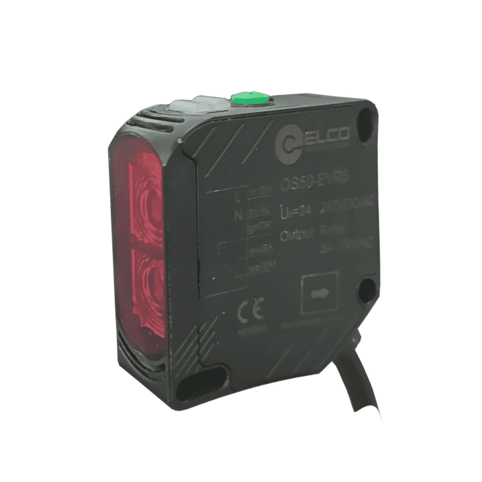 Photoelectric Sensor, OS50-Series, Diffused, Infrared beam, Operating range 7 m, Relay, L.O + D.O, 24…240V DC/AC,-25…55°C, Switching frequency 50 Hz, IP67, Cable 2 m