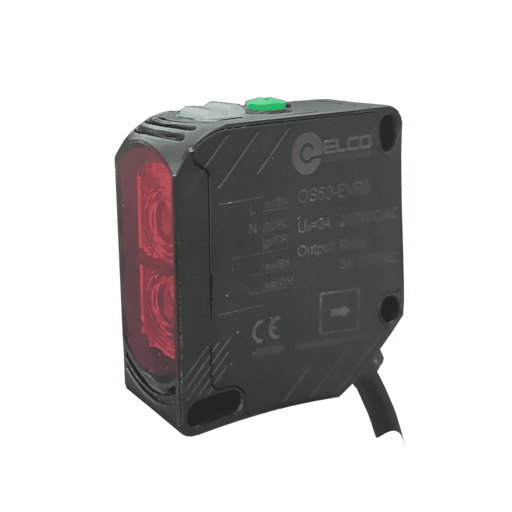Photoelectric Sensor, OS50-Series, Retro-reflective, Red beam, Operating range 10 m, NPN, L.O + D.O, 10…30V DC, -25…55°C, Switching frequency 800 Hz, IP67, Cable 2 m
