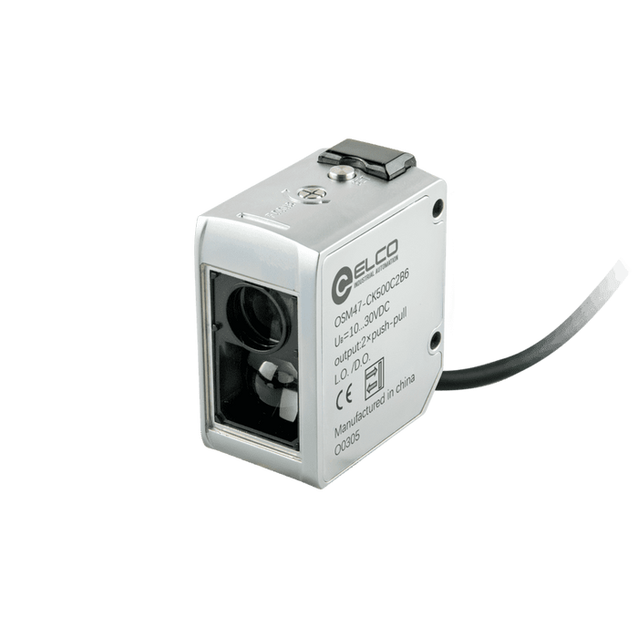 Color/Digital Mark Sensor, OSM47-Series, Color sensor, White LED, Detection range 30…500 mm, 2×NPN/PNP, IO-Link, 10…30V DC, -20...50°C, IP67, 2 m cable