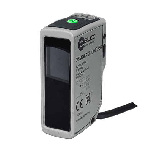 Photoelectric Sensor, OSM70-Series, Opposed, Receiver, Laser beam, Operating range 150 m, Relay, NO / NC, 24…240V DC/AC, -25…55 °C, Switching frequency 50 Hz, IP67, Cable 2 m