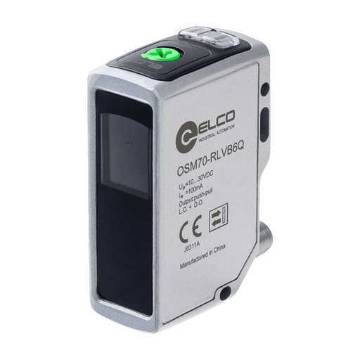 Photoelectric Sensor, OSM70-Series, Polarized retro-reflective, Laser beam, Operating range 25 m, Push-Pull, NO / NC, 10…30V DC, -25…55 °C, Switching frequency 800 Hz, IP67, M12 4-pin connector