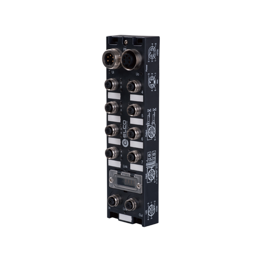 Fieldbus I/O Module Compact67, EtherNet/IP, 16 DI/DO, PNP,  8 x M12 A-code 5-pin,  2 x M12 D-code 4-pin, 2 x 7/8" 5-pin, 24 V DC, Plastic housing, IP67