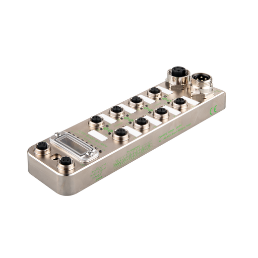 IO-Link Master, Multiprotocol, PROFINET / EtherNet/IP, Webserver, 8 x Class-A, IO-Link V1.1.3, Max. 16 DI / 8 DO,  8 x M12 A-code 5-pin,  2 x M12 D-code 4-pin, 2 x 7/8“ 4-pin, 24 V DC, Metal housing, IP67
