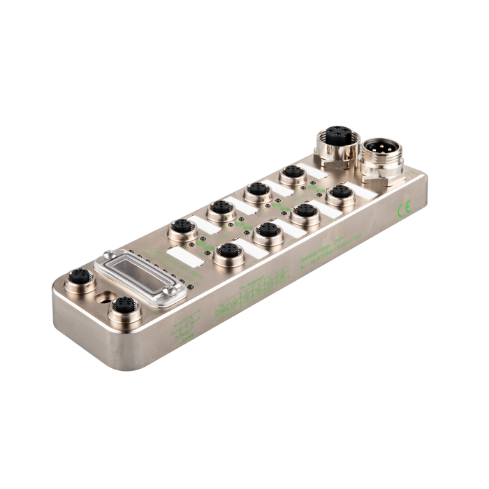 IO-Link Master, Multiprotocol, PROFINET / EtherNet/IP, Webserver, 8 x Class-A, IO-Link V1.1.3, Max. 16 DI / 8 DO,  8 x M12 A-code 5-pin,  2 x M12 D-code 4-pin, 2 x 7/8“ 4-pin, 24 V DC, Metal housing, IP67