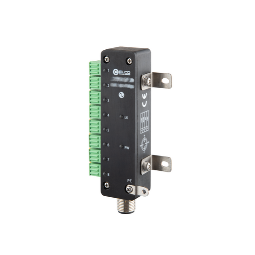 IO-Link Sensor Hub, V1.1.3, Class-A, IP 20 module with mounting bracket, 8 x 3-pin digital input /output interface, 4 DI, 4 DI/DO, PNP, M12 connector supply interface, With equipotential terminal, 24 V DC