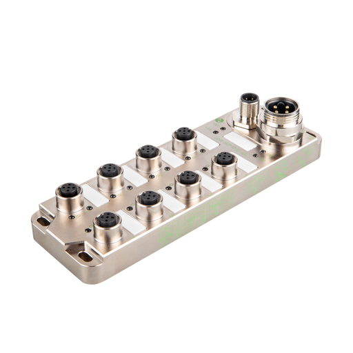 IO-Link Sensor Hub, V1.1.3, Class-A, M12 A-Code 4-pin IO-Link connector and 7/8" 4-pin auxiliary power supply, 8 x M12 5-pin, 16 DI/DO, PNP, 24 V DC, Metal housing, IP67