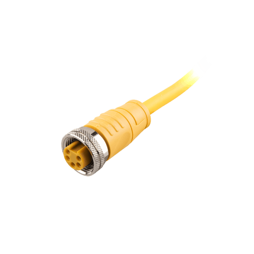 Power Cordset, Single-ended, 7/8"  5-pin Straight Female, with PVC yellow jacket 16 AWG cable, 7 m