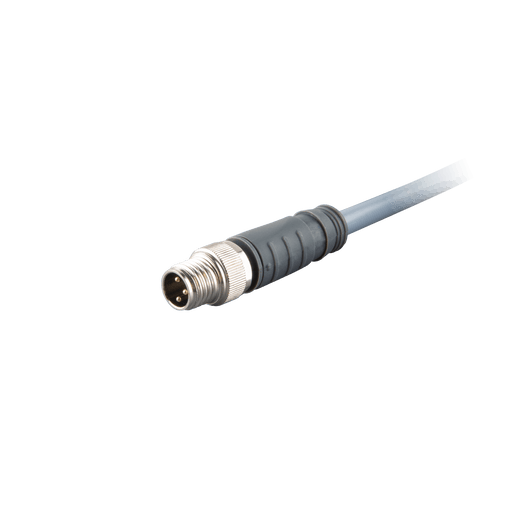 Sensor-Actuator Cordset, Single-ended, M8 A-code 3-pin Straight Male, with PVC grey jacket 0.25mm² (24 AWG) cable, 15 m