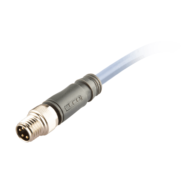 Sensor-Actuator Cordset, Single-ended, M8 A-code 4-pin Straight Male, with PVC grey jacket 0.25mm² (24 AWG) cable, 15 m