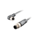 Sensor-Actuator Cordset, Double-ended, M8 A-code 3-pin Angled Female, to M12 A-code 3-pin Straight Male, with PVC grey jacket 0.25mm² (24 AWG) cable, 5 m