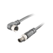 Sensor-Actuator Cordset, Double-ended, M8 A-code 3-pin Angled Female, to M8 A-code 3-pin Straight Male, with PVC grey jacket 0.25mm² (24 AWG) cable, 1.5 m