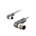 Sensor-Actuator Cordset, Double-ended, M8 A-code 3-pin Angled Female, to M12 A-code 3-pin Angled Male, with PVC grey jacket 0.25mm² (24 AWG) cable, 5 m