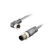 Sensor-Actuator Cordset, Double-ended, M8 A-code 4-pin Angled Female, to M12 A-code 4-pin Straight Male, with PVC grey jacket 0.25mm² (24 AWG) cable, 10 m