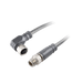 Sensor-Actuator Cordset, Double-ended, M8 A-code 4-pin Angled Female, to M8 A-code 4-pin Straight Male, with PVC grey jacket 0.25mm² (24 AWG) cable, 2 m