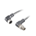 Sensor-Actuator Cordset, Double-ended, M8 A-code 4-pin Angled Female, to M8 A-code 4-pin Angled Male, with PVC grey jacket 0.25mm² (24 AWG) cable, 3 m
