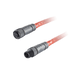 Sensor-Actuator Cordset, Double-ended, M12 A-code 4-pin Straight Female, to M12 A-code 4-pin Straight male, with PTFE Coating, with PVC grey jacket 0.34mm² (22 AWG) cable and red Silicon Glass Fiber Sheath, 7 m