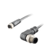 Sensor-Actuator Cordset, Double-ended, M8 A-code 3-pin Straight Female, to M12 A-code 3-pin Angled Male, with PVC grey jacket 0.25mm² (24 AWG) cable, 2 m