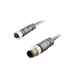 Sensor-Actuator Cordset, Double-ended, M8 A-code 4-pin Straight Female, to M12 A-code 4-pin Straight Male, with PVC grey jacket 0.25mm² (24 AWG) cable, 3 m