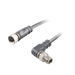 Sensor-Actuator Cordset, Double-ended, M8 A-code 4-pin Straight Female, to M8 A-code 4-pin Angled Male, with PVC grey jacket 0.25mm² (24 AWG) cable, 2 m