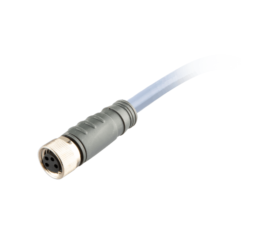 Sensor-Actuator Cordset, Single-ended, M8 A-code 4-pin Straight Female, with PNP LED, with PVC grey jacket 0.25mm² (24 AWG) cable, 25 m