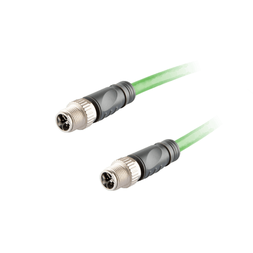 Ethernet Cordset,Double-ended, M12 X-code 8-pin Straight Male,to M12 X-code 8-pin Straight Male,With PVC grey jacket 2 × 2 × 4 ×0.14 mm²(26 AWG) Cable,6m