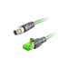 Ethernet Cordset,Double-ended, M12 X-code 8-pin Straight Male,to RJ45 8-pin Straight Male,With PVC grey jacket 2 × 2 × 4 ×0.14 mm²(26 AWG) Cable,1m