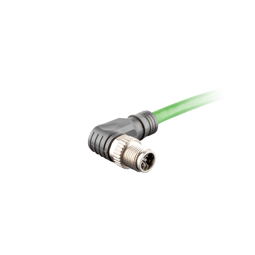 Ethernet Cordset, Single-ended, M12 X-code 8-pin Angled Male,With TPE teal jacket 2 × 2 × 4 ×0.14 mm²(26 AWG) 5 million bending cycles Cable,2 m