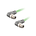 Ethernet Cordset,Double-ended, M12 X-code 8-pin Angled Male,to M12 X-code 8-pin Angled Male,With TPE teal jacket 2 × 2 × 4 ×0.14 mm²(26 AWG) 5 million bending cycles Cable,5m