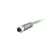 Ethernet Cordset, Single-ended, M12 X-code 8-pin Straight Female,With PVC green jacket 2 × 2 × 4 ×0.14 mm²(26 AWG) Cable,4 m
