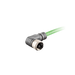 Ethernet Cordset, Single-ended, M12 X-code 8-pin Angled Female,With TPE teal jacket 2 × 2 × 4 ×0.14 mm²(26 AWG) 5 million bending cycles Cable,5 m