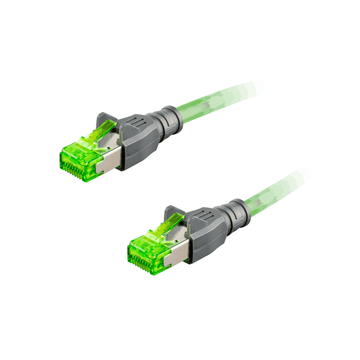 Ethernet Cordset,Double-ended,RJ45 8-pin Straight Male,to RJ45 8-pin Straight Male,With PVC grey jacket 2 × 2 × 4 ×0.14 mm²(26 AWG) Cable,4 m