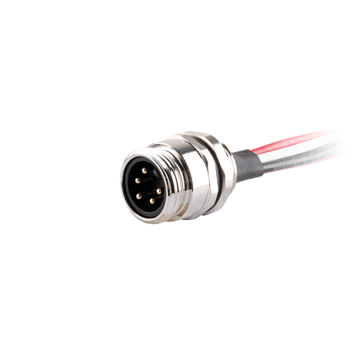 Flange-Mount Bulkhead Connector, with cable, 7/8"  5-pin Straight Male, M20 Hole dimension, Front mount, with PVC Cable, 1 m