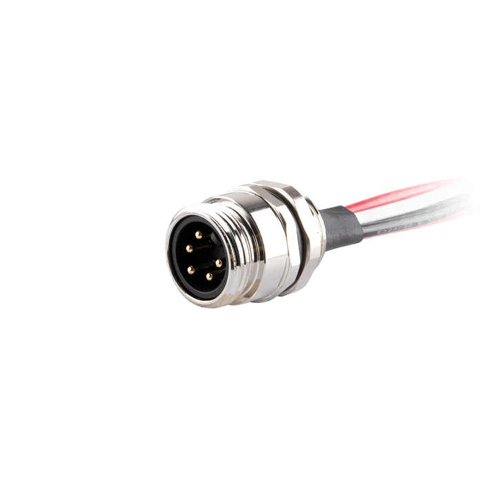 Flange-Mount Bulkhead Connector, with cable, 7/8"  5-pin Straight Male, M20 Hole dimension, Front mount, with PVC Cable, 1 m