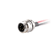 Flange-Mount Bulkhead Connector, with cable, 7/8"  5-pin Straight Male, M20 Hole dimension, Front mount, with PVC Cable, 2 m