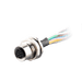 Flange-Mount Bulkhead Connector, with cable, M12 A-code 12-pin Straight Female, M16 Hole dimension, Rear mount, with PVC Cable, 2 m