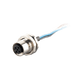 Flange-Mount Bulkhead Connector, without cable, M12 A-code 4-pin Straight Female, M16 Hole dimension, Rear mount, with PVC Cable, 0.5 m
