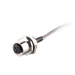 Flange-Mount Bulkhead Connector, without cable, M12 A-code 5-pin Straight Female, M16 Hole dimension, Front mount, with PVC Cable, 0.3 m