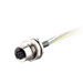 Flange-Mount Bulkhead Connector, without cable, M12 A-code 8-pin Straight Female, M16 Hole dimension, Rear mount