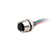 Flange-Mount Bulkhead Connector, with cable, 7/8"  4-pin Straight Female, M20 Hole dimension, Front mount, with PVC Cable, 2 m