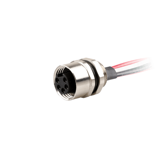Flange-Mount Bulkhead Connector, with cable, 7/8"  5-pin Straight Female, M20 Hole dimension, Front mount, with PVC Cable, 2 m