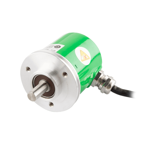 Absolute Singleturn Encoder, EAC58-EU Series, φ36 mm Clamping flange, Shaft Diameter 10g6 mm, Supply Voltage 10...30 VDC, Parallel Interface, PNP Positive, Binary, Radial, Cable 1.5 m, Resoluteion 256
