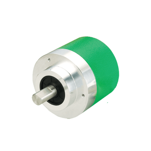 Absolute Singleturn Encoder, EAC58-EU Series, φ36 mm Clamping flange, Shaft Diameter 10g6 mm, Supply Voltage 10...30 VDC, Parallel Interface, NPN OC Negative, Gray, Axial, M23 17Pin, Resoluteion 256