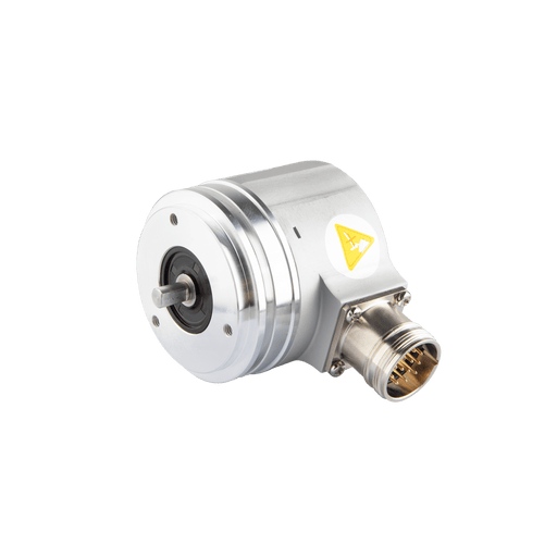 Absolute multiturn Encoder, EAM58-EU Series, synchro flange, Shaft Diameter 6g6 mm, Supply Voltage 10...30 VDC, SSI Interface, Binary, Radial, M23 12Pin, Resoluteion 4096/8192
